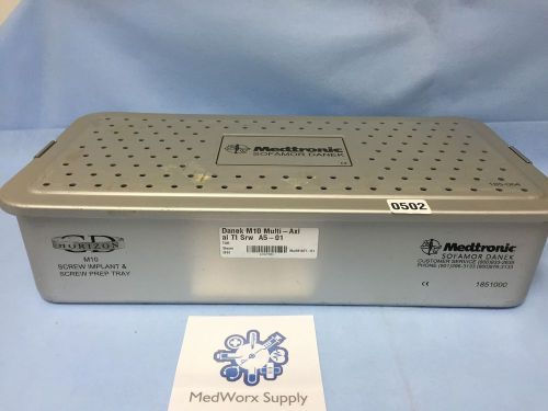 Medtronic M10 Screw and Prep Tray in Case 1851000 #502 Synthes Surgical Bone