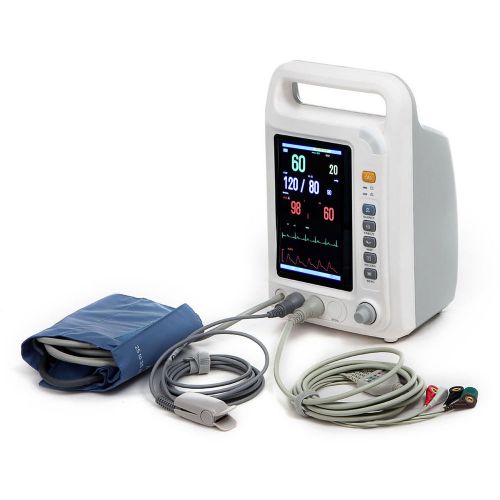 Vital sign patient monitor ecg, nibp, spo2, resp 7-inch icu ccu 5-parameter for sale