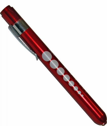 (100) Professional Medical Diagnostic Penlights With Pupil Gauge Red