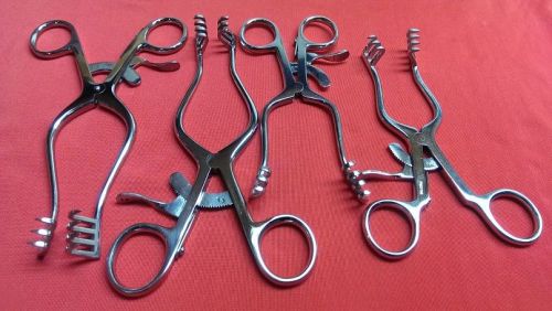 Lot Of 4 Assorted Weitlaner Retractor Surgical Vetrinary instruments 5.5&#039;&#039;+6.5&#039;&#039;