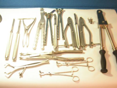 Lot of 15 Medical Tools, Rod Clamps, French Benders, Stainless &amp; Titanium.