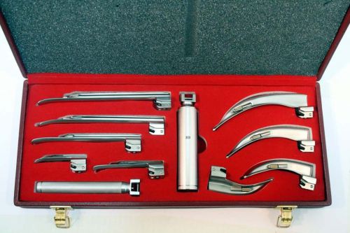 Emt laryngoscope mac + miller set anesthesia with beautiful box for sale