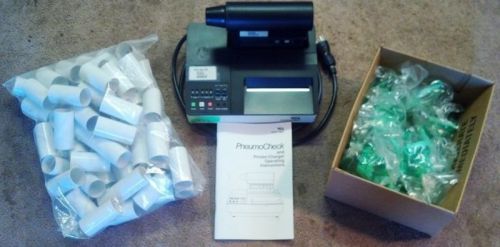 PRE-OWNED WELCH ALLYN PNEUMOCHECK SPIROMETER, PRINTER, NASAL CLIPS &amp; MOUTH TUBES