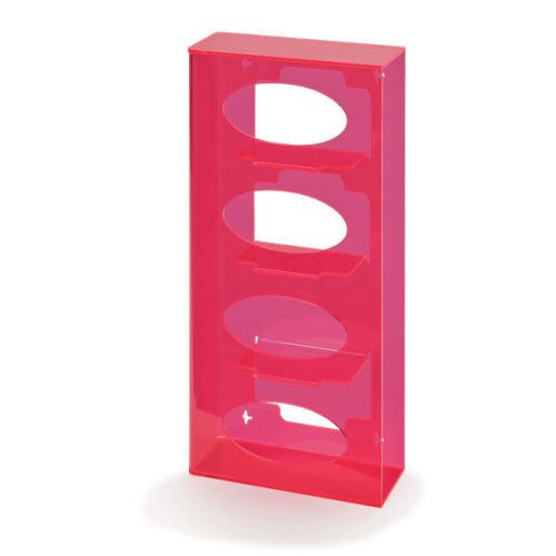 Fluorescent Side-Loading Acrylic Glove Dispenser - Quad  Fluorescent Red 1 ea