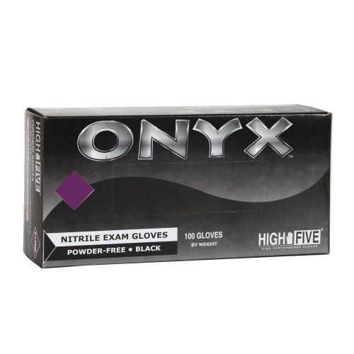 NEW High Five Onyx Nitrile Exam Gloves, Medium, 100 Count