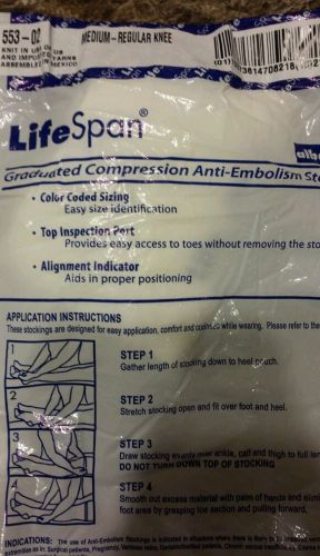 LifeSpan Graduated Compression Anti-Emboliam Stockings, Medium Regular knee