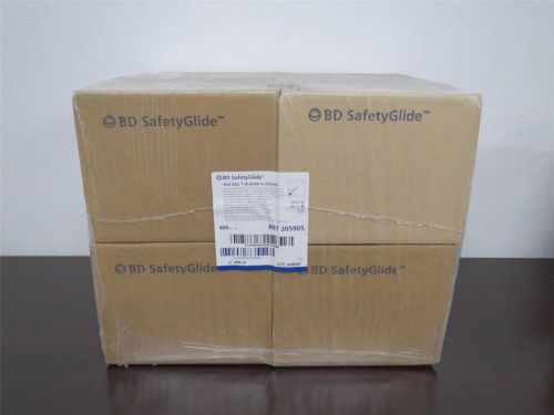 Case of 400 bd safetyglide 3ml 23g injection needle with syringe 8 boxes of 50 for sale