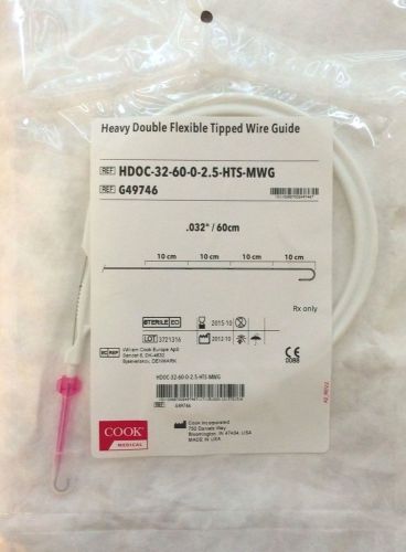 Cook medical heavy double flexible tipped wire guide  ref: g49746  in date!!! for sale