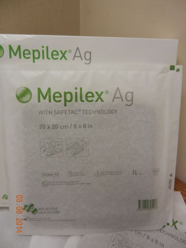 MepilexAG # 287400 Antimicrobial Soft Silicone Foam Dressing 8x8&#034; NEW 1pc