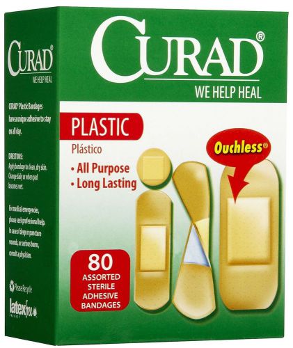 Curad Assorted Sterile Adhesive Bandages, 80 Bandages, CUR45157