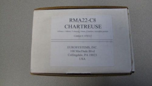 Eurosystems Microfilm Jackets 5 Chnl 16mm Metric Chartreuse Stripe CR-64516M