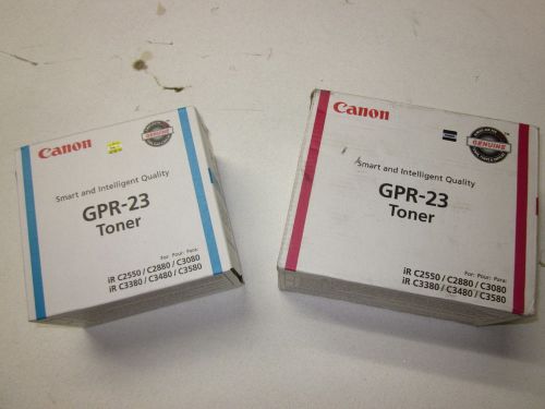 NEW Genuine Canon GPR-23 Cyan 0453B003 Magenta 0454B003 Toners Sealed! Perfect !