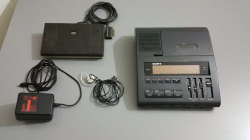 Sony BM-880 Micro Cassette Transcriber FS-75 Foot Pedal Headset Dictaphone BM880