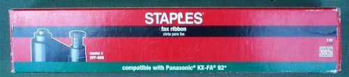 (1) Staples SFP-60R Fax Machine Ribbon for Panasonic KX-FA 92 - 115 Ft. #556197