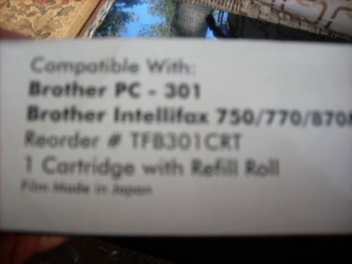 1 Brother PC301 PC-301 Fax 750/770/870 Cartridge  TFB301CRT New
