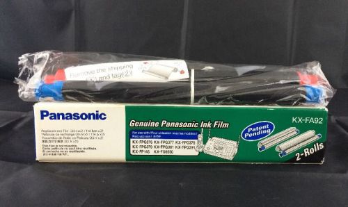 Genuine Panasonic KX-FA92 Replacement Plain Paper Fax Ink Film Ribbon Rolls 1pk