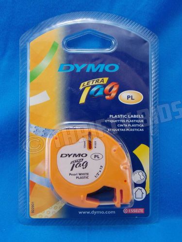 DYMO Letra Tag Label Tape PL PEARL WHITE PLASTIC # 91331 NEW &amp; SEALED 1/2&#034; X 13&#034;