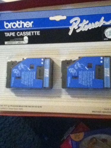 Genuine Brother P Touch 2-Pack BLUE ON CLEAR TC-12 Tape Laminated Labels