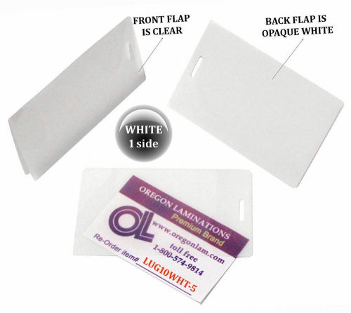 Qty 500 white/clear luggage tag laminating pouches 2-1/2 x 4-1/4 by lam-it-all for sale