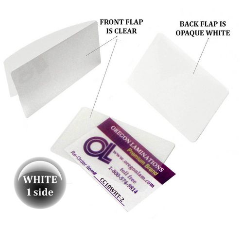 Qty 200 white/clear credit cards colored laminating pouches 2-1/8 x 3-3/8 sleeve for sale