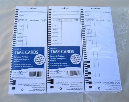 295 PYRAMID TIME CARDS FOR 4000 &amp; 5000 AUTO TOTALING TIME CLOCKS NEW