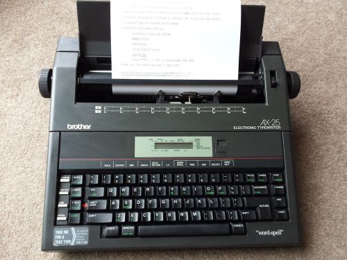 Vintage clean great brother model ax25 typewriter, correction ribbon, cover l@@k for sale