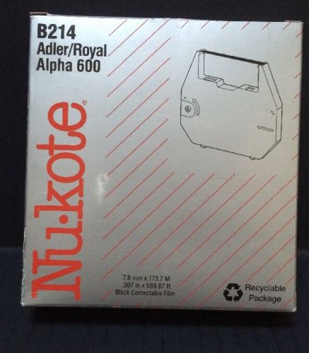 Adler/Royal Alpha 600 B214 Nu-kote Black Correctable Film Ribbon  NIP
