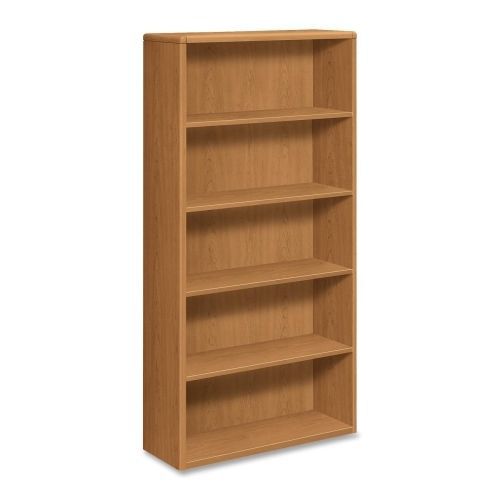 10700 series wood bookcase, five-shelf, 36w x 13-1/8d x 71h, harvest for sale