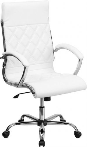 Flash furniture high back designer white leather executive office chair for sale