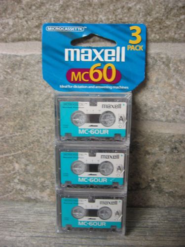 Maxell MC60 3 Pack MICROCASSETTES New &amp; Sealed (121214-W010)