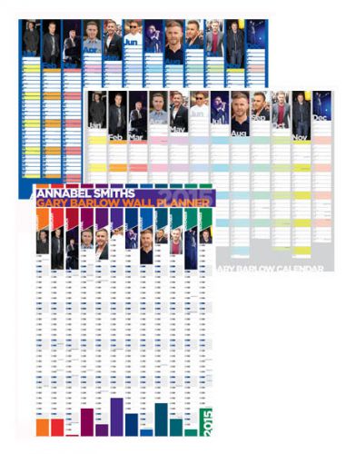 Gary Barlow 2015 Wall Planner / Calendar -Your Name on Your Planner!