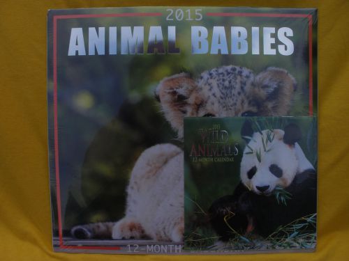 2015 Animal Babies Wall Calendar+ BONUS Mini Calendar