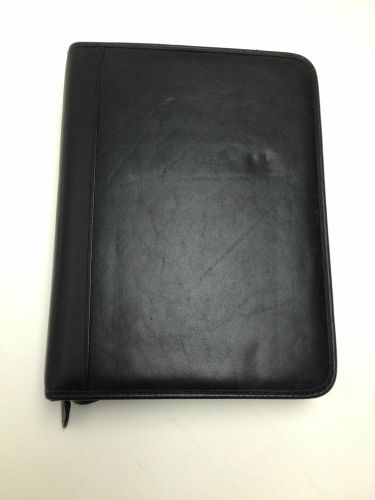 Franklin Black Leather Planner Classic Size uses 5.5 x 8.5 inch Sheets 7 Ring