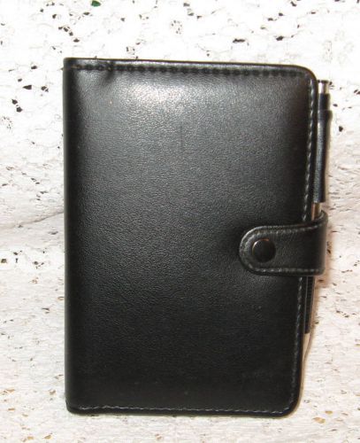 Concorde Black Leather Day Runner Compact Planner/Address Book Snape Closure