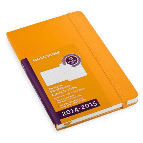2014-2015 Yellow Moleskine 5&#034; x 8 1/4&#034; Turntable Diary/Planner- Hardcover