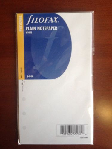 Filofax Plain Notepaper White Personal Size