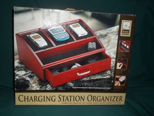 Home Elements Charging Station Organizer NEW 4 Devices Surge-Protector Power