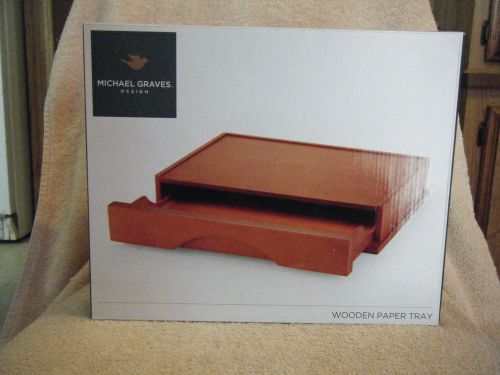 MICHAEL GRAVES BEAUTIFUL WOODEN PAPER TRAY NEW IN BOX
