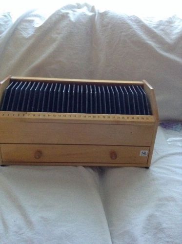 31 SLOT WOODED LETTER OR BILL ORGANIZER WITH DRAWER NATURAL