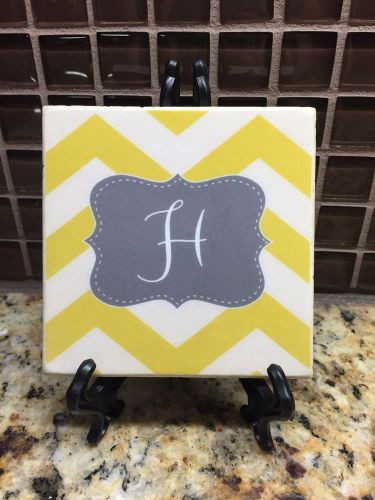 Monogram Chevron Coasters. Any Color Combo. Personalize With Any Letters!
