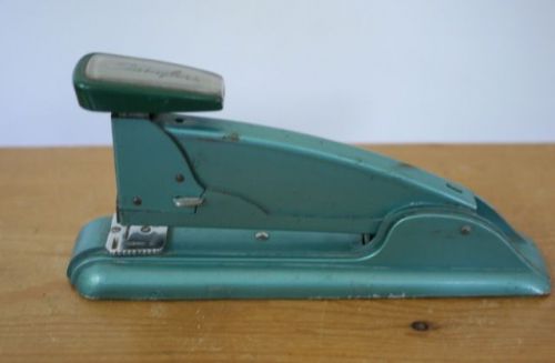 Vintage 1960s swingline art deco industrial era green steel speed stapler usa for sale