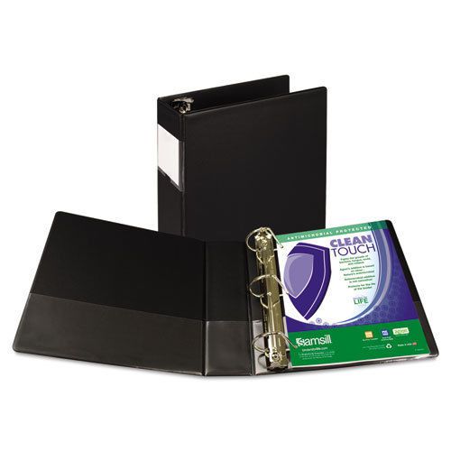Clean Touch Antimicrobial Locking D-Ring Binder, 11 x 8-1/2, 3&#034; Capacity, Black