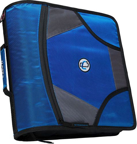 Blue case-it xlarge capacity 4-inch d-ring zipper binder with 5-tab file folder for sale
