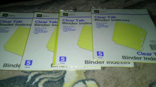Lot 4 Clear Tab Binder Indexes