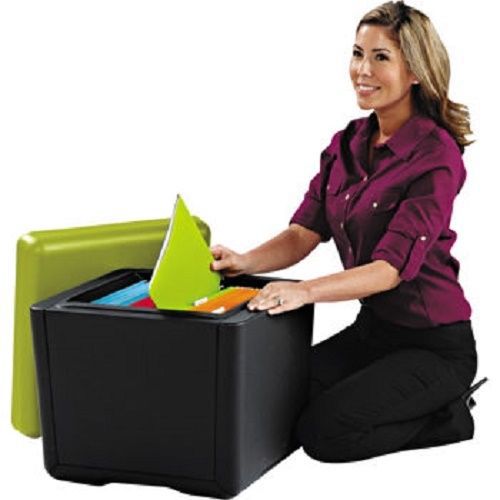 Storage File Ottoman Green Black Organization Office Student Papers Mail Dorm