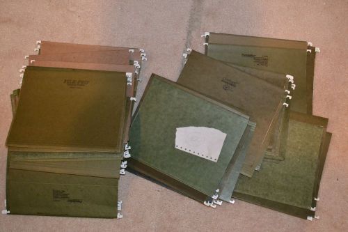 Lot of 100 Various Brand Green Hanging File Folders Letter Size. Used