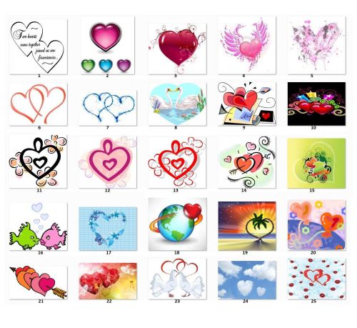 30 Square Stickers Envelope Seals Favor Tags Hearts Buy 3 get 1 free (h2)