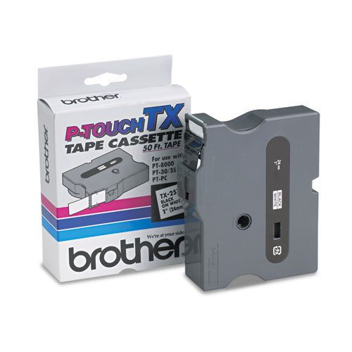 Tx tape cartridge for pt-8000, pt-pc, pt-30/35, 1w, black on white for sale