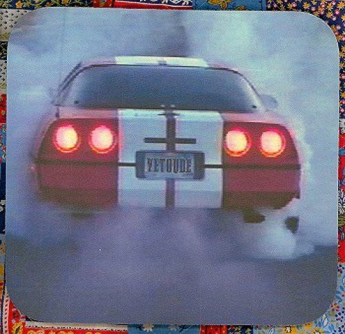 CORVETTE, RED 1985 and WHITE Heavy Rubber Backed Mousepad #0419