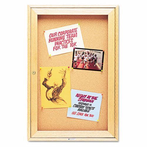 Quartet Bulletin Board, Natural Cork/Fiberboard, 24 x 36, Oak Frame (QRT363)
